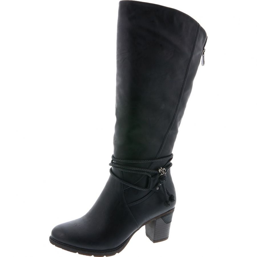 Topshoes Stövlar Rieker. 96059 00 Rieker 96059 00 Black – Svarta stövlar i syntet Damskor