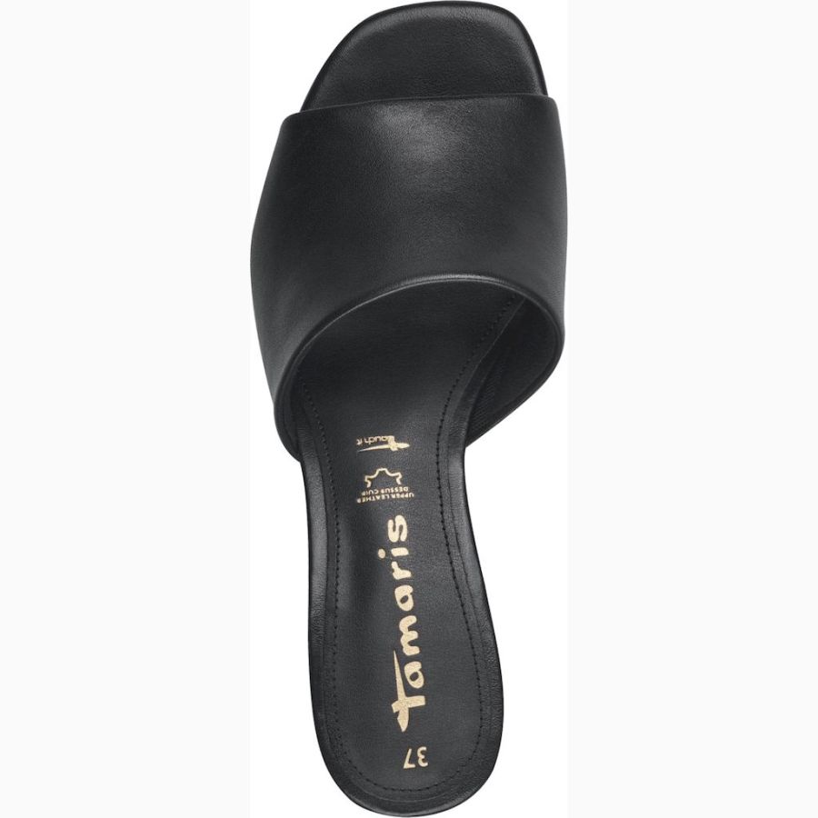 Tamaris Sandalias De Cuña Para Mujer 1-28270-42, Piel Negra, Talla 36 EU, Piel Negra